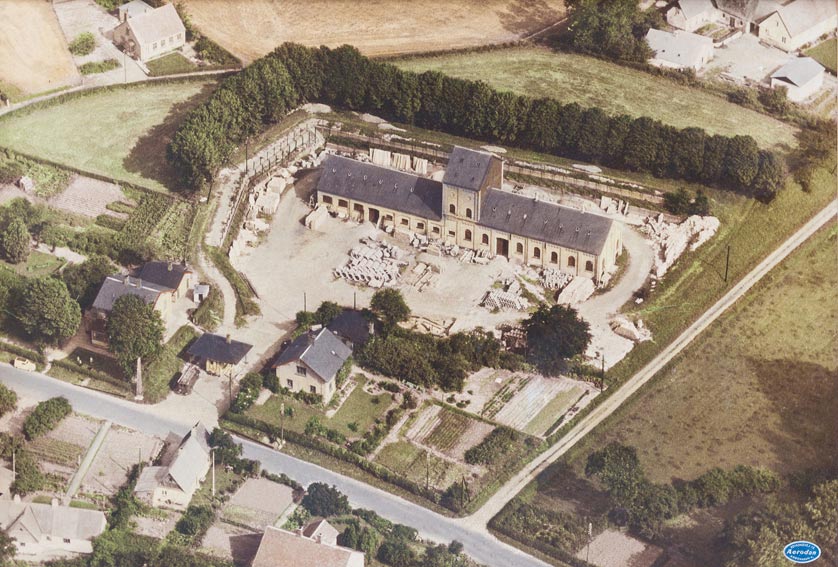 Luftfoto af Saftstationen i Damme fra ca. 1958